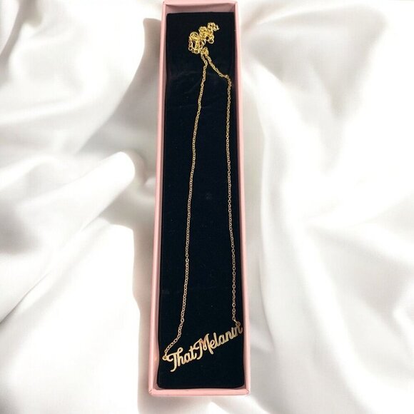 Izzy & Liv That Melanin Necklace Gold Tone 17"L Plus Hook Earrings - Picture 4 of 7